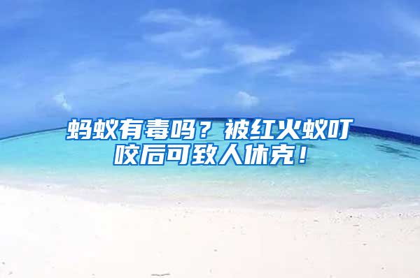 螞蟻有毒嗎？被紅火蟻叮咬后可致人休克！