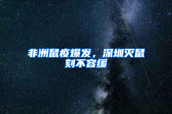 非洲鼠疫爆發(fā)，深圳滅鼠刻不容緩